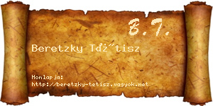 Beretzky Tétisz névjegykártya